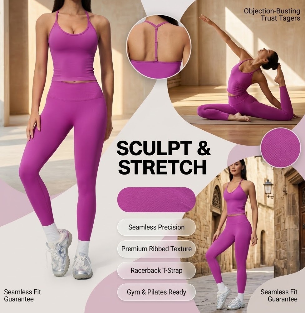 Seamless Ribbed Workout Tank Top - Top da Yoga Senza Cuciture di
