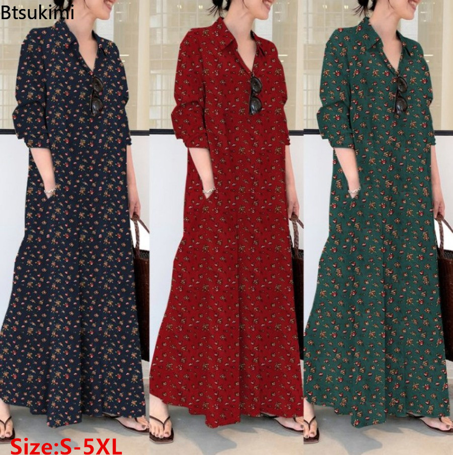 Nuovo Abito Lungo da Donna con - Casual Loose Linen Shirt Dress recensione e prezzo