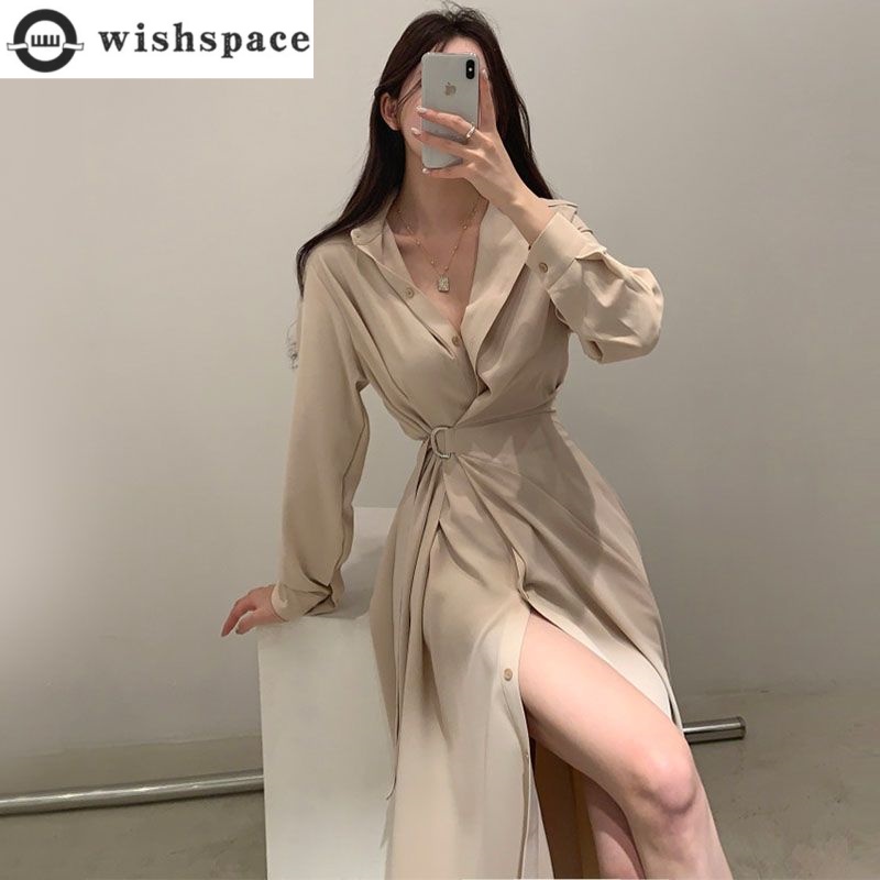 Abito stile camicia con risvol - Korean Style A Line Shirt Dress recensione e prezzo