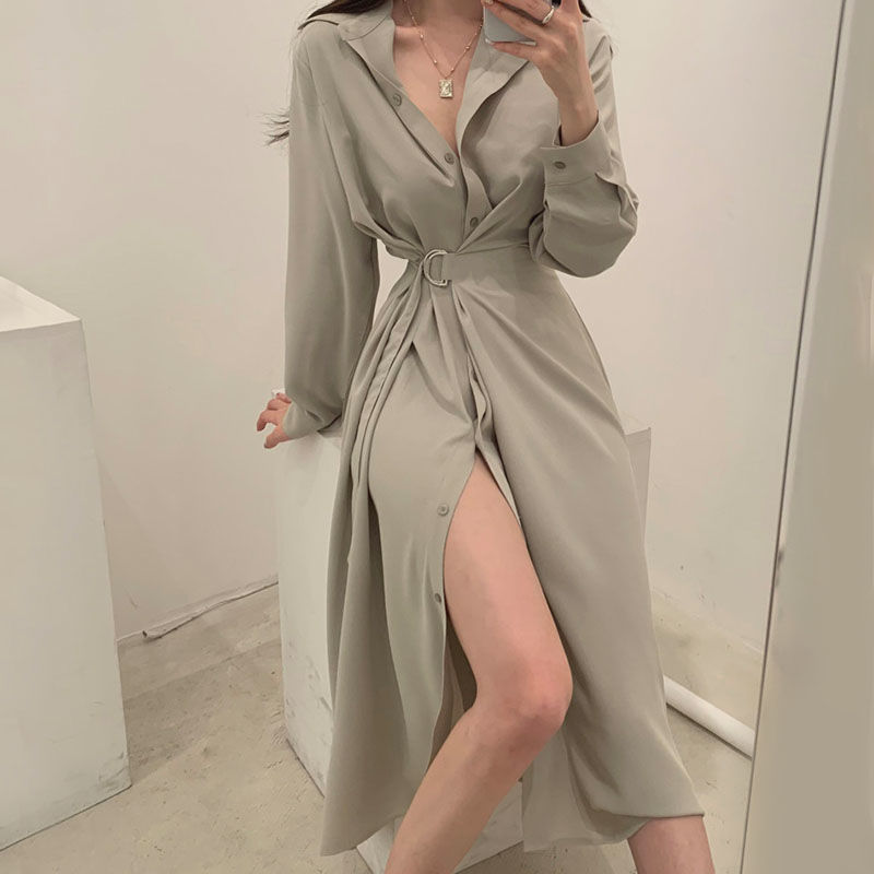 Abito stile camicia con risvol - Korean Style A Line Shirt Dress recensione e prezzo