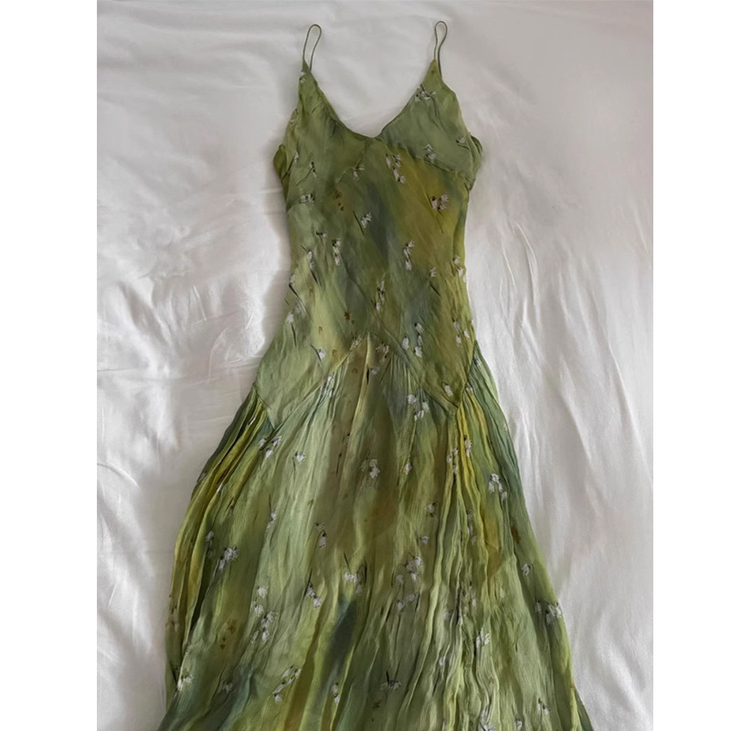 2025 Nuovo Vintage Elegante Fr - French Vintage Floral Midi Dress recensione e prezzo
