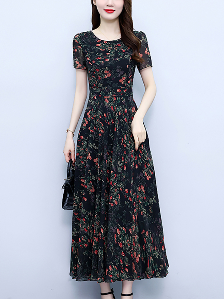 2024 International Brand Luxur - French Vintage Floral Midi Dress recensione e prezzo