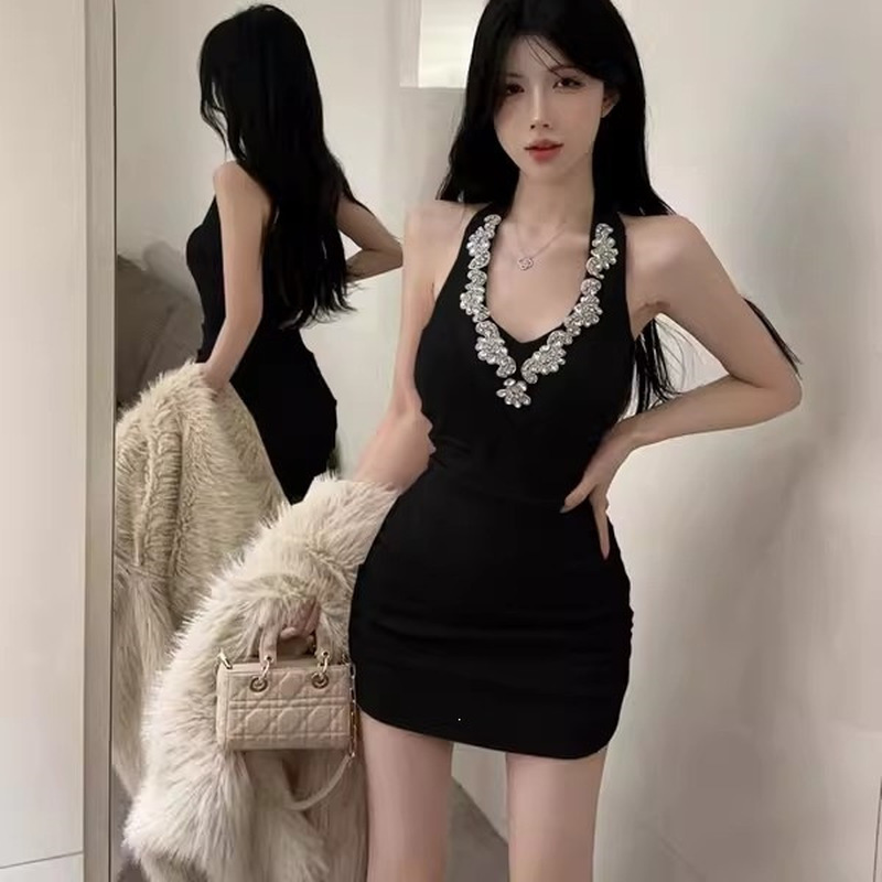 Abito Mini Bodycon Nero Sexy M - Sparkly Rhinestone Club Party Dress recensione e prezzo