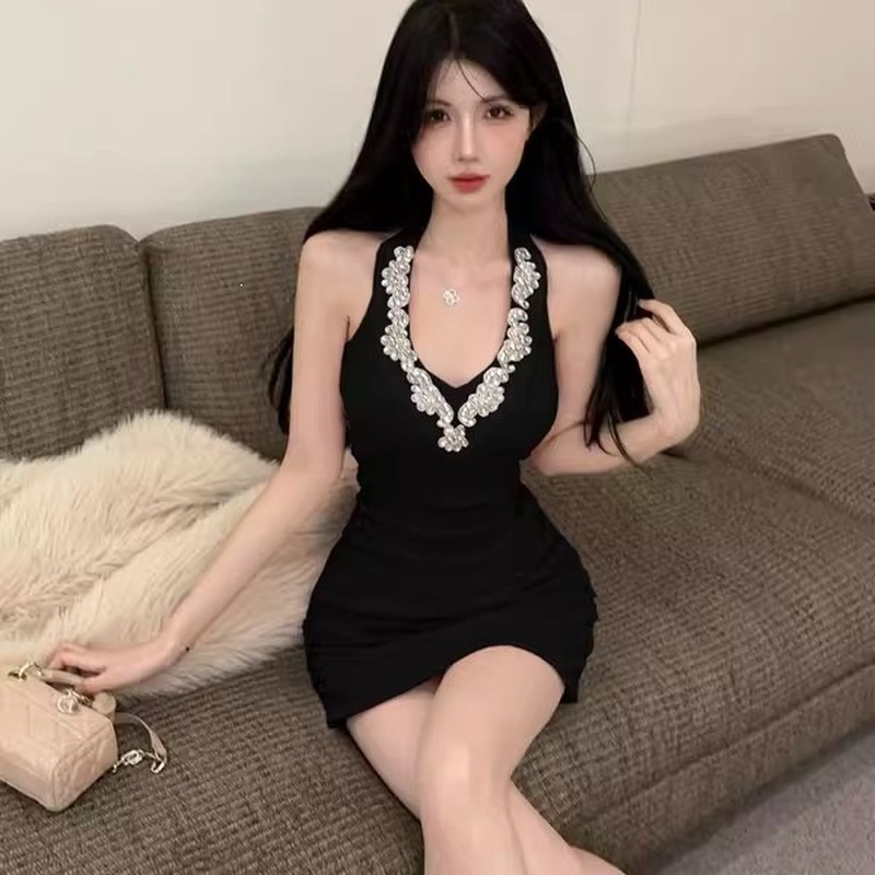 Abito Mini Bodycon Nero Sexy M - Sparkly Rhinestone Club Party Dress recensione e prezzo